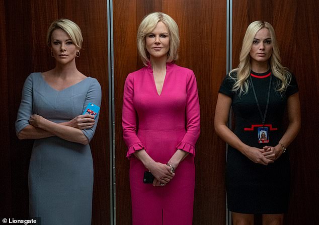 The Lionsgate film is directed by Jay Roach and written by Charles Randolph and stars Charlize Theron, Nicole Kidman, Margot Robbie, and John Lithgow and follows the story of a group of women at Fox News whose efforts led to the expose of CEO Roger Ailes crimes.  (Source: YouTube)