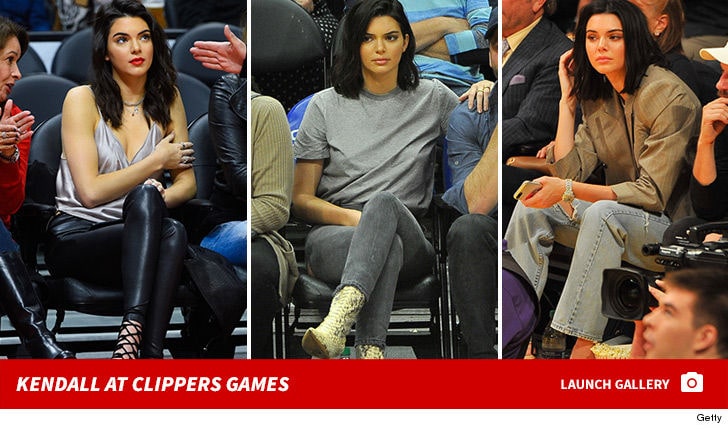 Kendall at Clippers Game (Credit: Getty)
