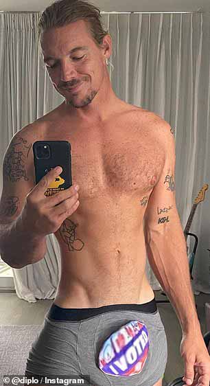 Diplo posing shirtless. | credit: @diplo on Instagram
