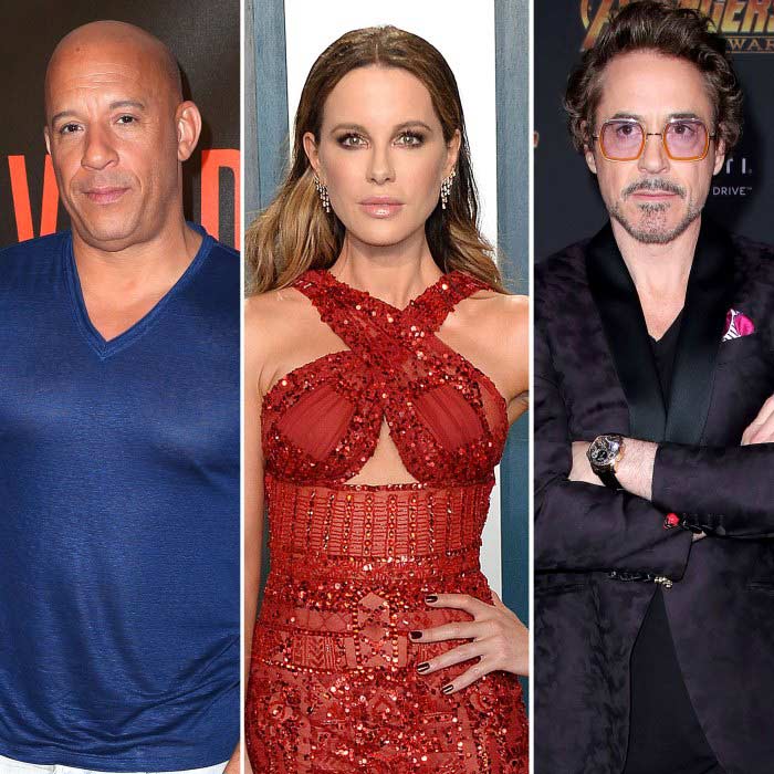 Vin Diesel, Kate Beckinsale & Robert Downey Jr (Credit: Shutterstock (3))