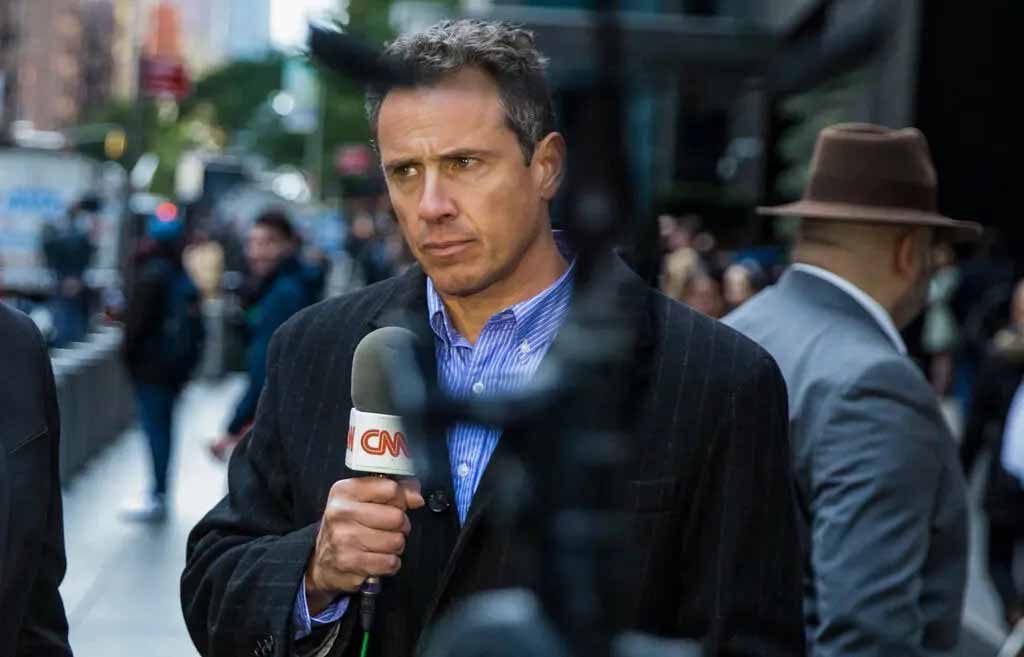 Chris Cuomo reporting from Manhattan in 2018. (Credit: Kevin Hagen/Associated Press)