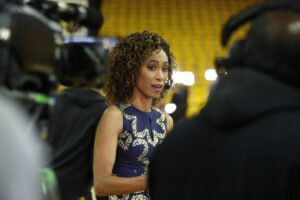 Anchor Sage Steele’s complaint says ESPN’s handling of her situation was an example of selective enforcement. (PHOTO: REY JOSUE II/NBAE/GETTY IMAGES)