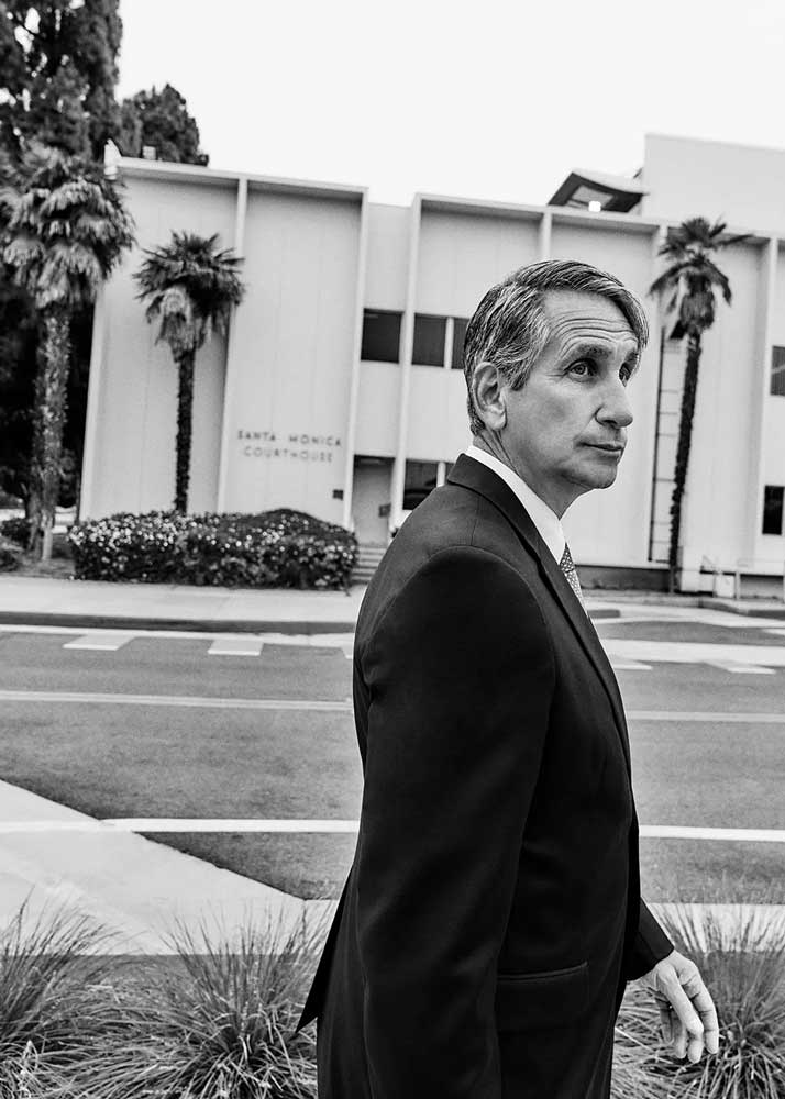 Bryan Freedman outside the Santa Monica Courthouse. PHOTOGRAPHED BY SHAYAN ASGHARNIA